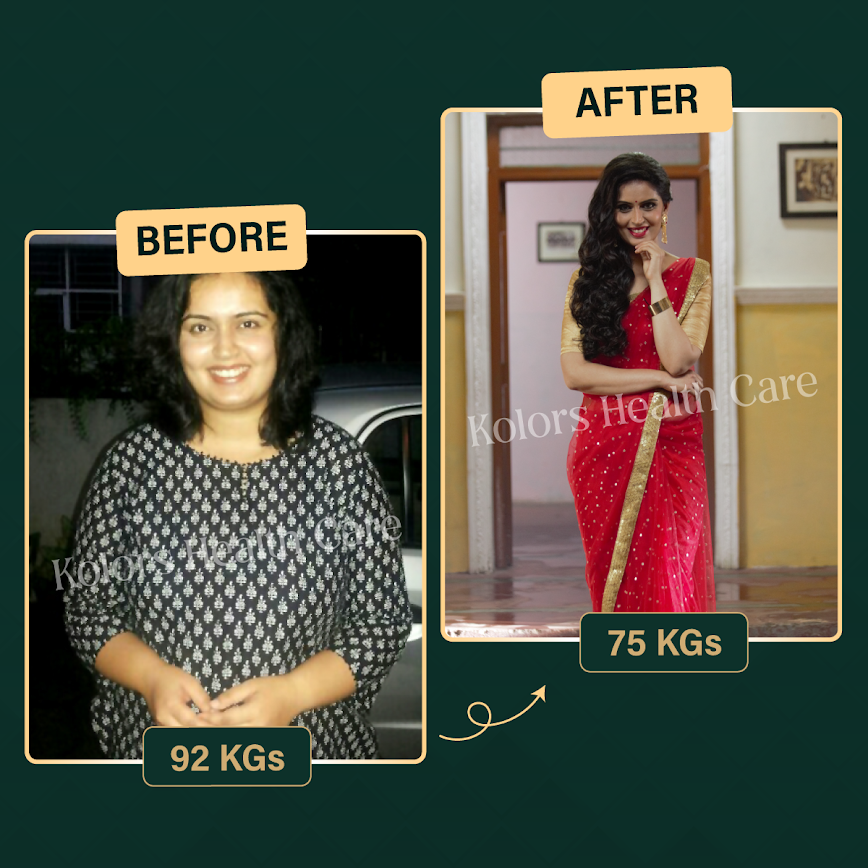 Kousalya before and after weight loss: 92 kgs to 75 kgs