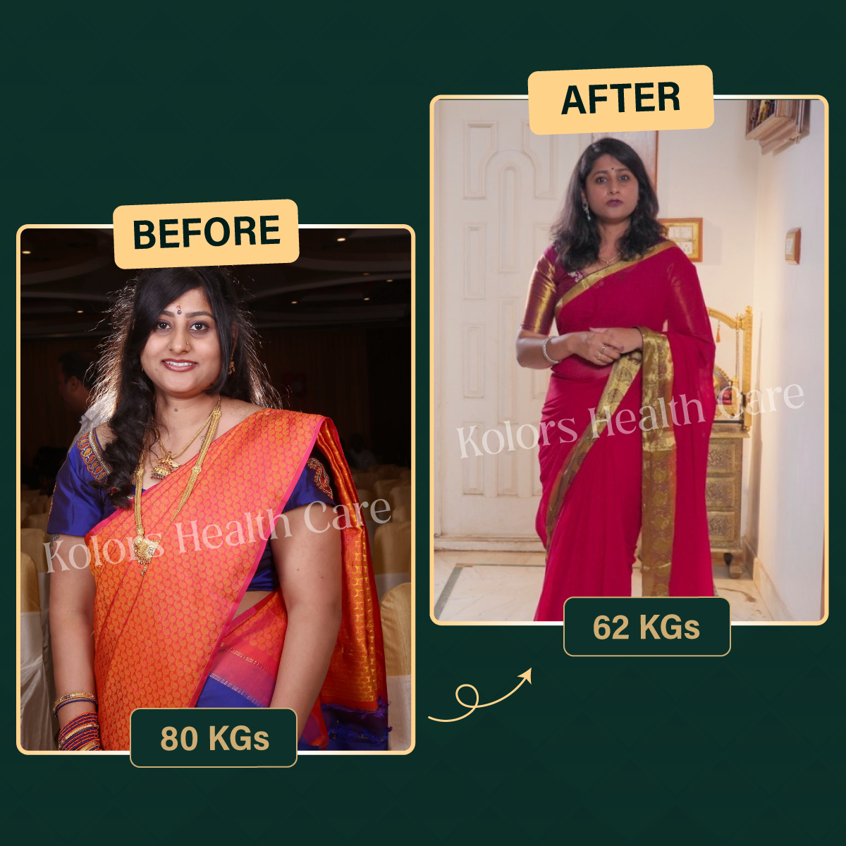 Archana Ananth before and after weight loss: 80 kgs to 62 kgs